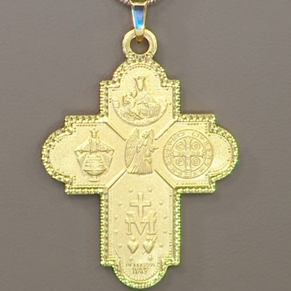 Bellezza Bronze Double-sided Diamond-cut Cross--NIB - Picture 2 of 15